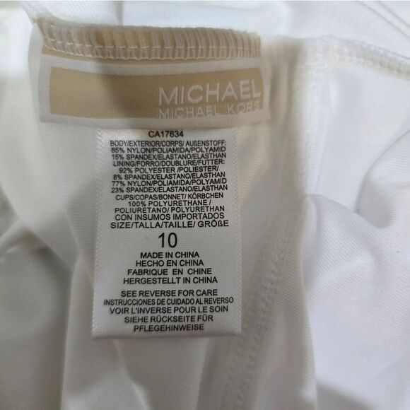 MICHAEL Michael Kors Grommet-Detail One-Piece Swimsuit NWOT Size 10 White - Picture 5 of 5